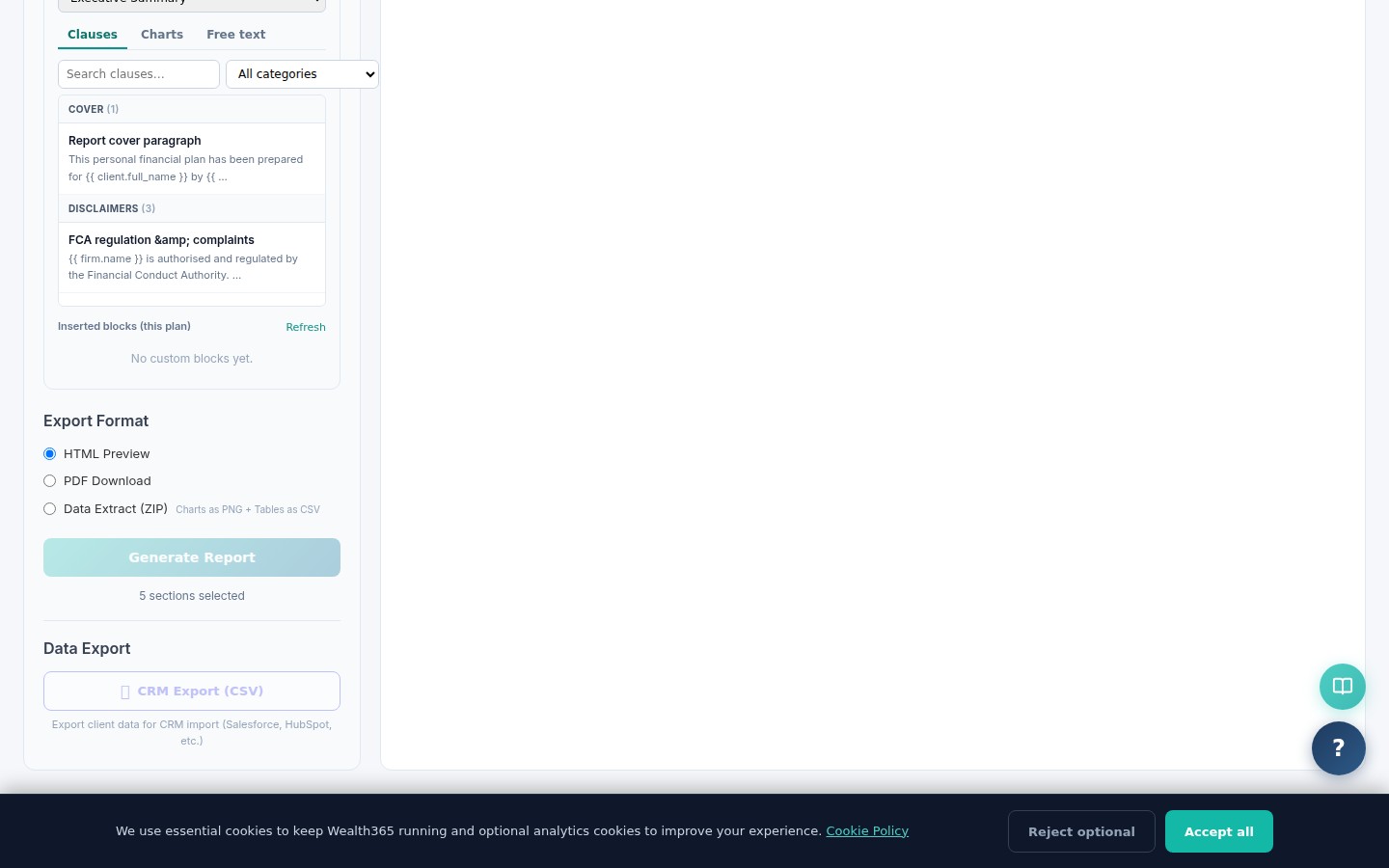 Modelled Wealth365 dashboard — Director Wrapper-Mix Scenario
