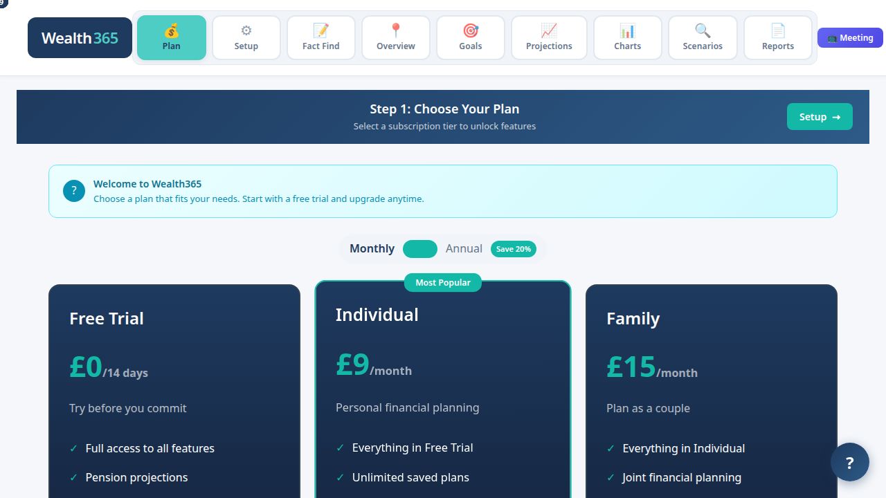 Advisor dashboard screenshot